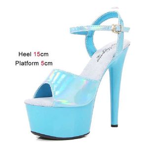 Sukienka Buty 16,5 cm Wedding High Obcasy 2023 Letnie nowe zmieniające kolory sandały kobiety mody taniec taniec 7 cm Wodoodporna platforma H240321 kghu