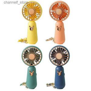 Fãs elétricos Mini Ventilador de Carregamento Ventilador de Verão para Criativo Carregamento USB Portátil Silencioso Chaveiro Ventilador Portátil para Hik Drop ShippingY240320