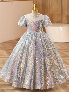 Erste heilige Kommunion für Kleinkind Festzug Mädchen Kleider Plus Größe Prinzessin Party Blumenmädchen Kleid Baby Kinder glänzend Hochzeit Kinder Tuch 403