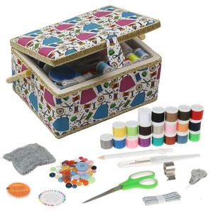 Kit de caixa grande, organizador de cesta de acessórios com suprimentos, kits de costura diy para adultos, multicolorido