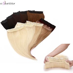 Extensions Snoilite Clip in Human Hair Extension 5 Clips Nonremy Hairpiece 1422Inch 75100g tjockt rakt hårklipp Naturligt hårblondin