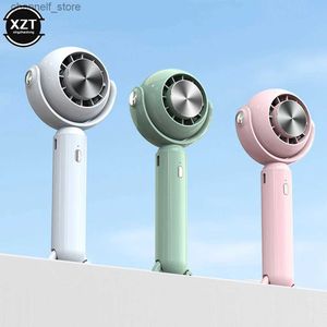 Electric Fans 2000ma semiconductor cooling ice coated handheld air conditioning fan USB charging portable electric manual fan power supplyY240320