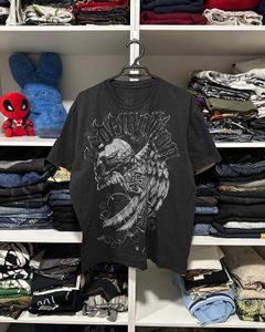 Herren T-Shirts American Fashion Trend Gothic Bedrucktes Baumwoll-T-Shirt Herren Y2K New Street Hip Hop Retro Lose Kurzarm Unisex Casual Joker Top J240319
