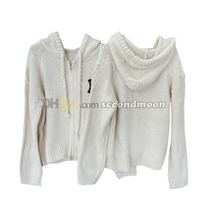 Cappotto in maglia da donna Cappotto con zip Collo con cappuccio Capispalla Autunno Inverno Giacca ampia Cappotti a maniche lunghe firmati