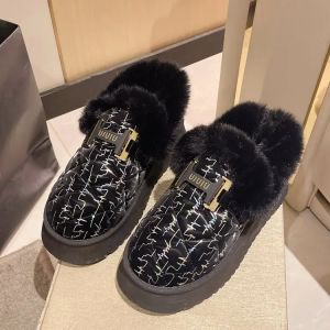 Botas de algodão resistente ao frio para mulheres usando botas de neve na versão coreana do Winterw