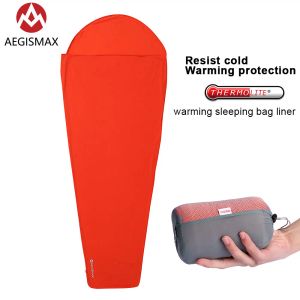 Växel aegismax termolit uppvärmning 5/8 celsius sovsäck foder utomhus camping bärbar enkelsäng sovande läcke låstemperatur