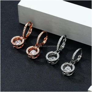 Bracelet Earrings Necklace Original 2024 Sparkling Dance Crystal Charms Zircon Stone Ring For Women Jewelry Gift With Logo Drop Delive Dh51H