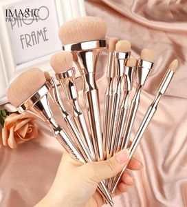 Imagic Brand Makeup Brushes Ställ guldhandtag för fundamentpulver sminkar Pincel Maquiagem Beauty Tools TL4369357856