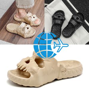 جديدة الإبداعية Skull Slippers Summer Men Women Slippers Novelty Outdoor Peacl Sandals Non-Slip Indoor Home Slides Shoes Gai Size 40-45