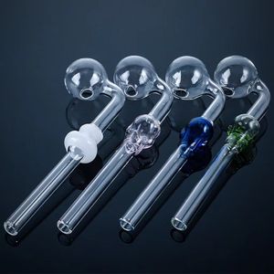 5 Polegada Tubo Queimador De Óleo De Vidro Forma Do Crânio No Tubo Reto Cachimbos De Água Tigela Mini Bongs SW21