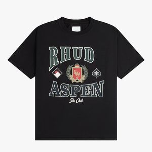 夏USA 24SSサンセットウィートプリントティーファッションメンズ半袖スケートボードTシャツ服カジュアルコットンデザイナーTシャツ0320