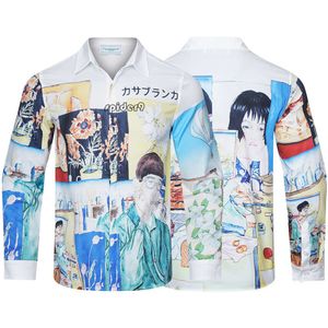 Casablanca t camisa nova melancólica artista pintura a óleo funciona com alta qualidade estilo japonês camisas de manga comprida