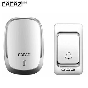 Doorbells CACAZI wireless doorbell DC battery operation control button 200M remote LED light household cordless telephone bell 4 rolls 36 ChimeY240320