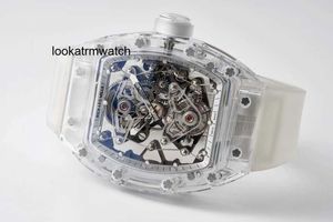 Desginer Mechanical Automatic L Watch Mens Fashion Tourbillon RM056 Superclone Leisure Active RM56 Automatisk mekanisk kristall ihålig fat mensl