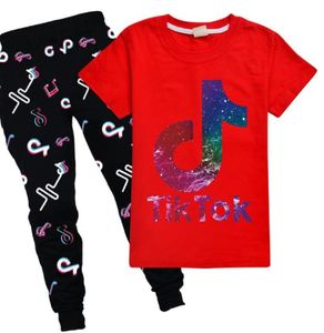 TIK TOK Nuova maglietta pantaloncini per il tempo libero tuta sportiva chill set set da 2 pezzi costumi per bambini ragazzi set estivo8209750