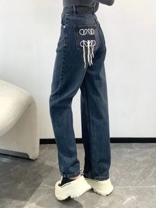 Damenjeans Brand Sprring Neue Ankunftsjeans Damen Luxusmode Rosa Hohe Taille Langes gerades Bein Undefinierte zarte Hosen Ropamujer Vorherige