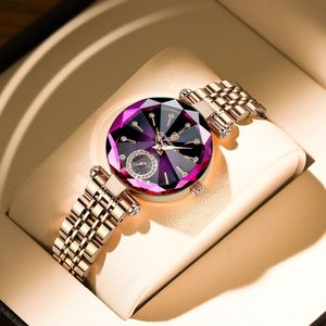 POEDAGAR Relógio para Mulheres Design de Jóias de Luxo Rosa Ouro Aço Quartzo Relógios de Pulso À Prova D 'Água Moda Feminina Relógios 240305