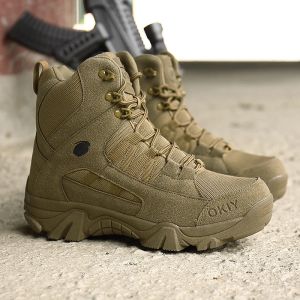 Boots Men Outdoor Genuine Leather Tactical Combat Man Boot Army Hunting Work Boots For Men Shoes Casual 2023 Military Ankle Boots