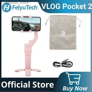 Stabilizers FeiyuTech official VLOG Pocket 2 mini handheld smartphone universal joint stabilizer selfie stick suitable for iPhone 14 13 12 Samsung Q240319