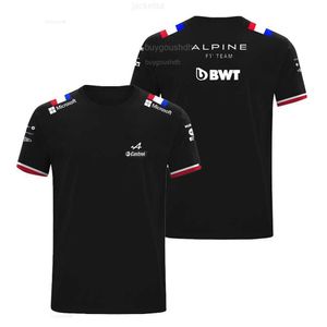 남자 티셔츠 2024 Formula One Alpine F1 팀 짧은 슬리브 셔츠 블루 공식 F1 셔츠 새로운 고품질 의류 Rennrad Trikot Herren
