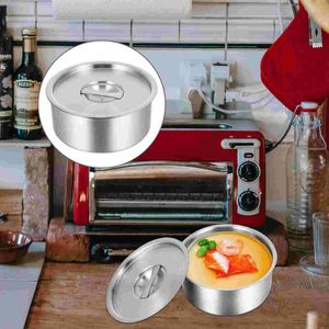 Double Boilers Metal Container With Lid Steamed Egg Bowl Steel Household Ramen Bowls Rice Stew