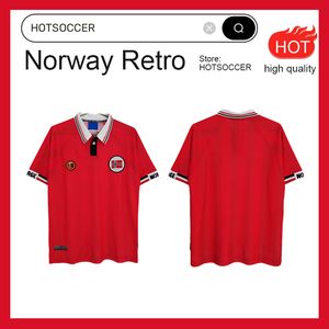 1984 1998 Norwaies Retro Soccer Jerseys Solskjaer Halland T. A. Flo Norge Vintage Football Shirts Home Red Classic Football Kit