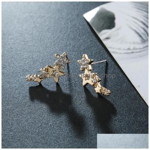 Stud Lats Trend Long Wire Tassel Thread Chain Climb Star Heart Beads Pendants Drop Earrings Womens Straight Hanging Earings Jewelry De Dhkta