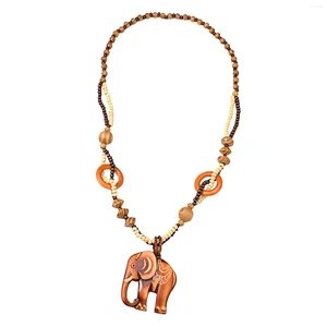 Pendant Necklaces Elephant Wooden Fashion Jewelry For Men Women Unisex Girls