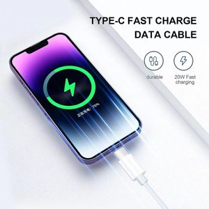 Hot-Selling High Speed ​​USB Type C till typ C 20W Datakabel 1M/ 3ft laddningskabel för iPhone 15/15 Pro Max/ 15 Plus med OPP-väska