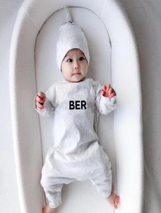 on s high quality Baby jumpsuits Clothes Spring Autumn 3Pcs 100 Cotton Long Sleeves HatBibsRomper Newborn Jumpsuit Sets6135566
