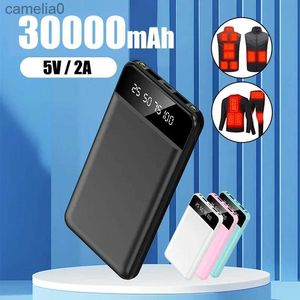 Banki zasilania telefonu komórkowego 30000MAH Mini Power Pack Szybka ładowanie przenośna ładowarka zewnętrzna pakiet akumulatorów podwójny USB do gniazda kamizelki ogrzewania mobilny fonec24320