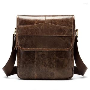 Bag Boleke kvalitet läder manlig casual design axel messenger cowhide mode cross-body tablett tote