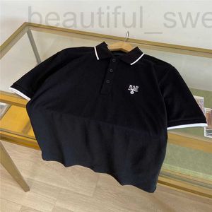 メンズポロスデザイナーPファミリークラシックトライアングルレター刺繍ポロシャツポロカラー短袖TシャツビジネスカジュアルLUF6