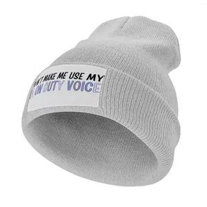 Berets Don't Make Me Use My RA On Duty Voice. Knitted Cap Anime Hat Hiking Custom For Women Men's