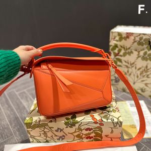 Moda marka omuz çantaları tasarımcı çanta üst düzey gerçek deri mini geometri çanta inek derisi patchwork taşınabilir çapraz gövde çantası