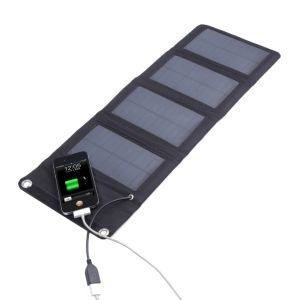 Borsa di ricarica solare pieghevole per banca di energia solare esterna portatile da 5 V 7 W ad alta mono pannello solare per telefono cellulare