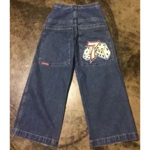 Dżinsy męskie dżinsy dla mężczyzn Hip Hop Gothic Y2K Men Jeans Dice grafika haftowane workowate dżinsy retro harajuku punkowe szerokie spodnie Winter01 558
