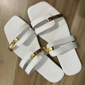 Slippers 2023 New Womens Shoes Summer Flats Flip Flops Dress Shallow Casual Female Slides Rome Open-toe Women Slingback Sandals H24032504