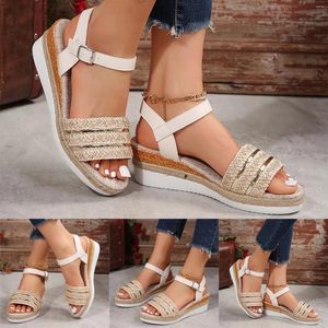 Sandals Casual Side Hollow Belt Buckle Flat Bottom Roman Slippers Women Sandal Leather Slide For Size 9w