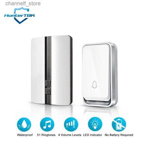 Doorbells Self powered wireless doorbell without battery 51 ringtone waterproof outdoor battery free care bellY240320