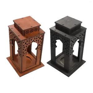 Candle Holders Lantern Centerpiece Wooden Holder Rustic Table Decoration