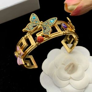 Fan Sijia Butterfly Water Diamond Seven -Star Ladybug kroplowy klej Regulowany drzwi otwierający mosiężną bransoletkę