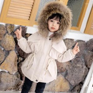 Ned kappa vinter glänsande jacka för flickor huva varma barn 3-14 år barn tonårsbomull parkor ytterkläder