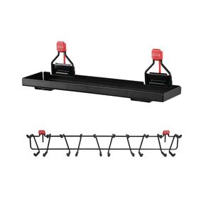 Rubbermaid Metal Shed Shelf and 34-inch Multi-tool Storage Organizer Rack, 20-pound Capacity