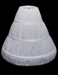 NYA TRE CIRCLE HOOP BARN Kid Underkläder Slip White Ball Gown Wedding Accessories Petticoat för Flower Girl Dress Y2007043713599