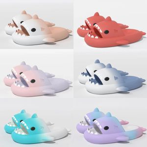 New shoes woman sandal Summer Shark Slippers Shark Slides Thick Soled Shoes Kids flat sandals Gradient Flip Flops GAI eur36-45