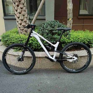 Cyklar Ride-ons Kalosse Air Fork Full Suspension 11Peed Alloy Mountain Bike 26/27.5*17 Mountain Bicyc Hydraulic Brakes L240319