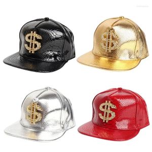 Boll Caps Girls Boys Dollar Badge Baseball Crocodiles Pattern Pu Breattable Hat X4YC