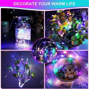 1Pack Fairy Light String LED Copper Wire String Light 1/2/3/5/10M Batteri drivs för sovrummet Garden Party Wedding Decoration D2.0