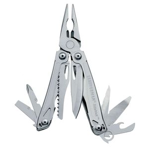 LEATHERMAN, pinza e sega multiutensile tascabile Sidekick a molla, in acciaio inossidabile con guaina in nylon